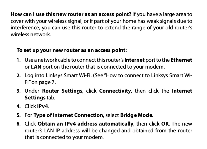 Linksys AP setup