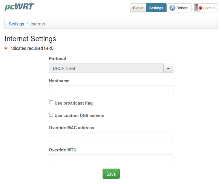 Internet - DHCP