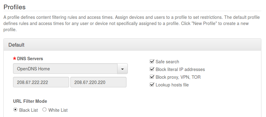 pcWRT OpenDNS Home